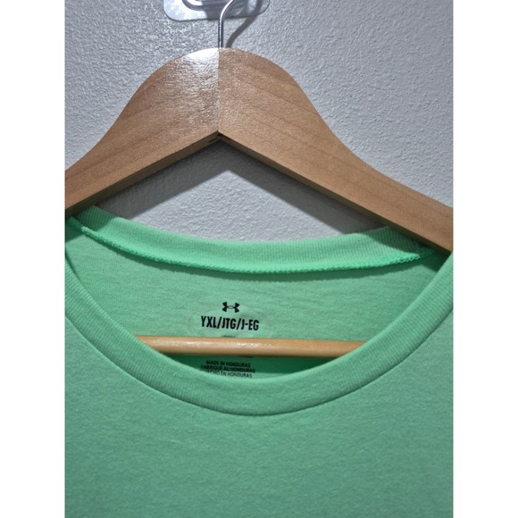 Under Armour Boys T-Shirt YXL Youth Extra Large Green Palm Tree‎ Graphic - Picture 3 of 7